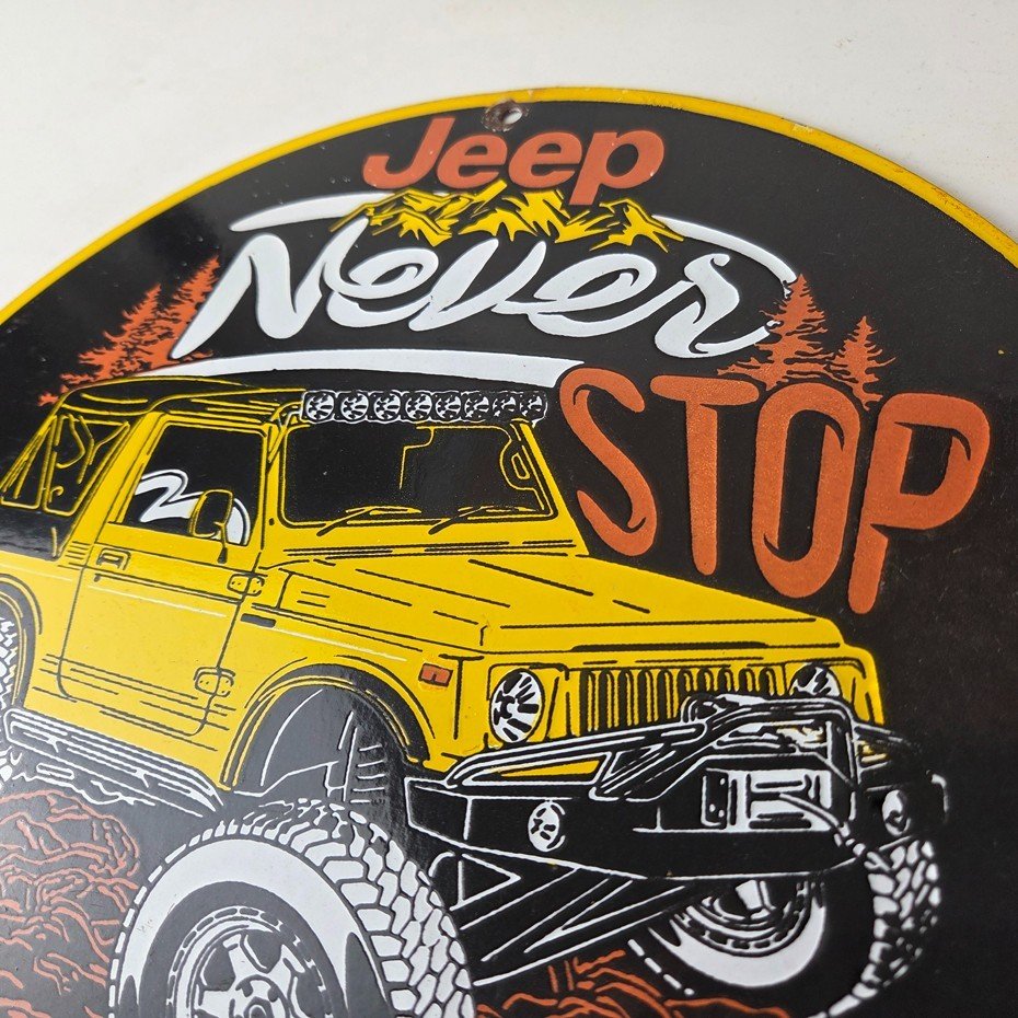 Vintage Jeep Sign - Porcelain Truck Off Road Gas Pump Sign - Image 13