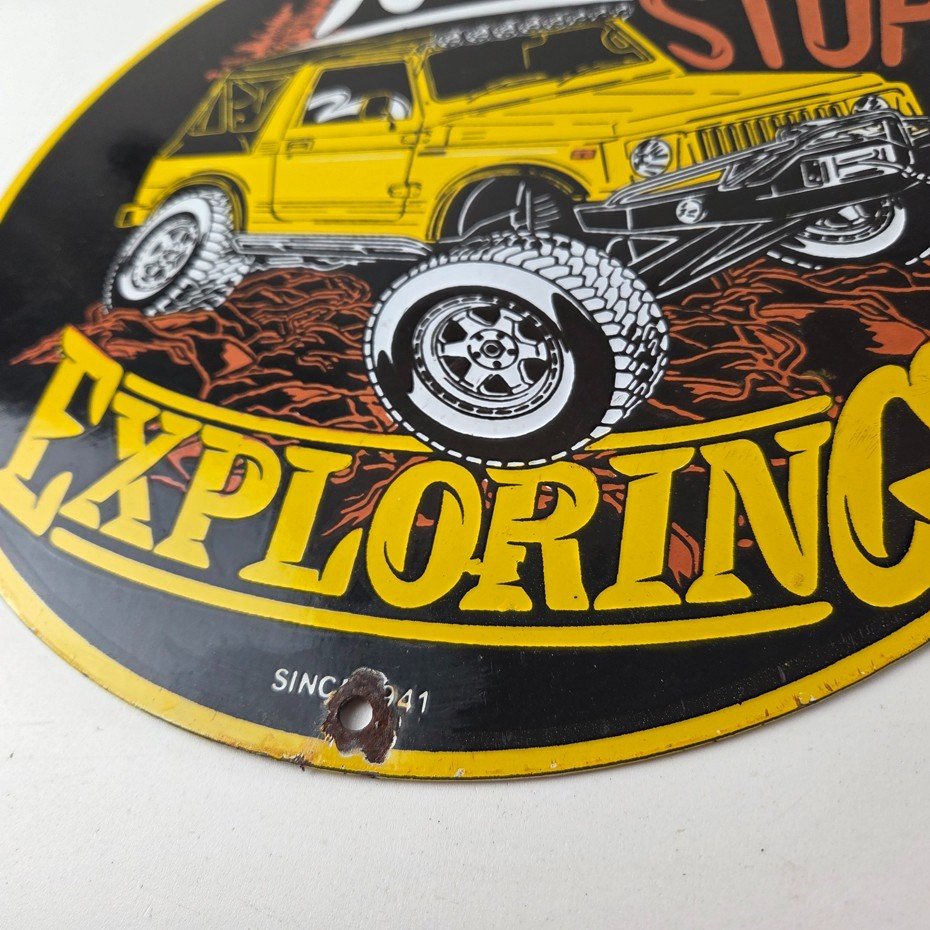 Vintage Jeep Sign - Porcelain Truck Off Road Gas Pump Sign - Image 15