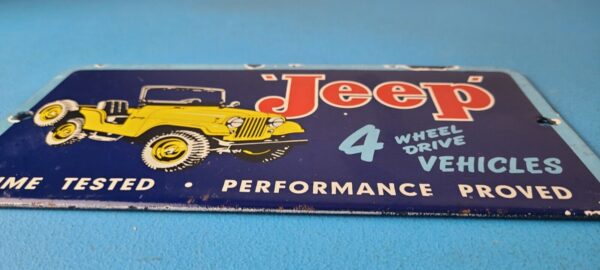 Vintage Jeep Vehicles Sign Truck Parts 4 Wheel Drive Gas Pump Porcelain Sign 305777265619 10