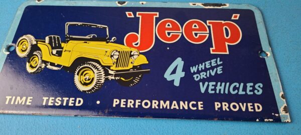 Vintage Jeep Vehicles Sign Truck Parts 4 Wheel Drive Gas Pump Porcelain Sign 305777265619 11