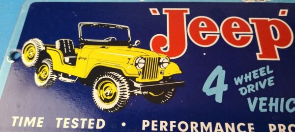 Vintage Jeep Vehicles Sign Truck Parts 4 Wheel Drive Gas Pump Porcelain Sign 305777265619 2