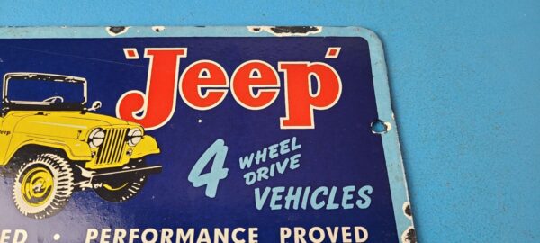 Vintage Jeep Vehicles Sign Truck Parts 4 Wheel Drive Gas Pump Porcelain Sign 305777265619 3