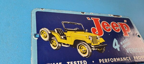 Vintage Jeep Vehicles Sign Truck Parts 4 Wheel Drive Gas Pump Porcelain Sign 305777265619 4