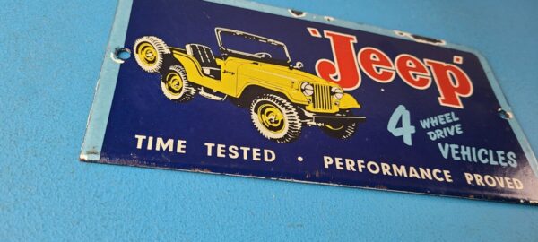 Vintage Jeep Vehicles Sign Truck Parts 4 Wheel Drive Gas Pump Porcelain Sign 305777265619 5