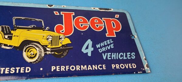 Vintage Jeep Vehicles Sign Truck Parts 4 Wheel Drive Gas Pump Porcelain Sign 305777265619 6