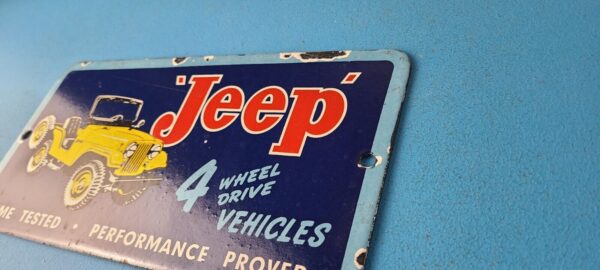 Vintage Jeep Vehicles Sign Truck Parts 4 Wheel Drive Gas Pump Porcelain Sign 305777265619 7