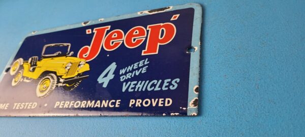 Vintage Jeep Vehicles Sign Truck Parts 4 Wheel Drive Gas Pump Porcelain Sign 305777265619 8