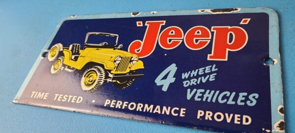 Vintage Jeep Vehicles Sign Truck Parts 4 Wheel Drive Gas Pump Porcelain Sign 305777265619 9