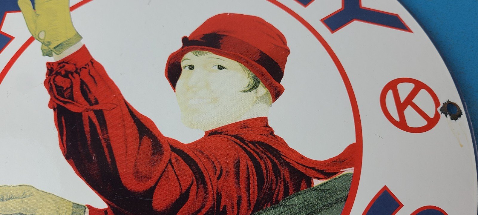 Vintage Kelly Tires Sign - Porcelain Gas Service Garage Shop Advertising Sign - Image 3