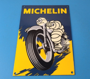 Vintage Michelin Tires Sign Gas Oil Pump Plate Garage Motorcycle Service Sign 305852931059