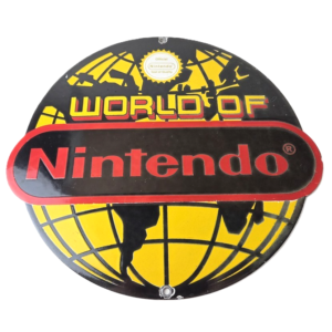 Vintage Nintendo World Seal Quality Porcelain Sign - Official Logo Sign