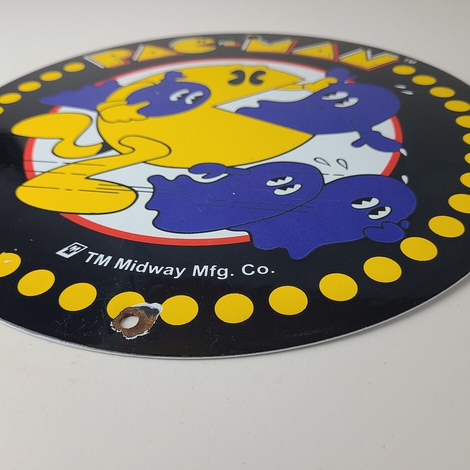 Vintage Pacman Sign - Classic Upright Arcade Game Porcelain Gas Service Sign - Image 11