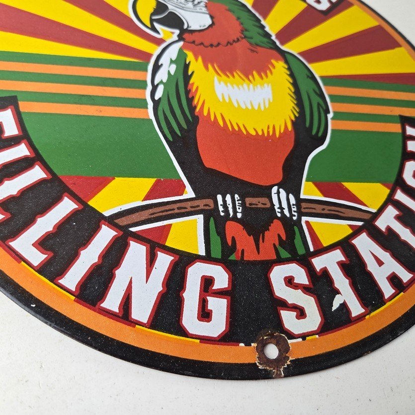 Vintage Polly Motor Oil Sign - Porcelain Advertisement Gasoline Pump Sign - Image 11