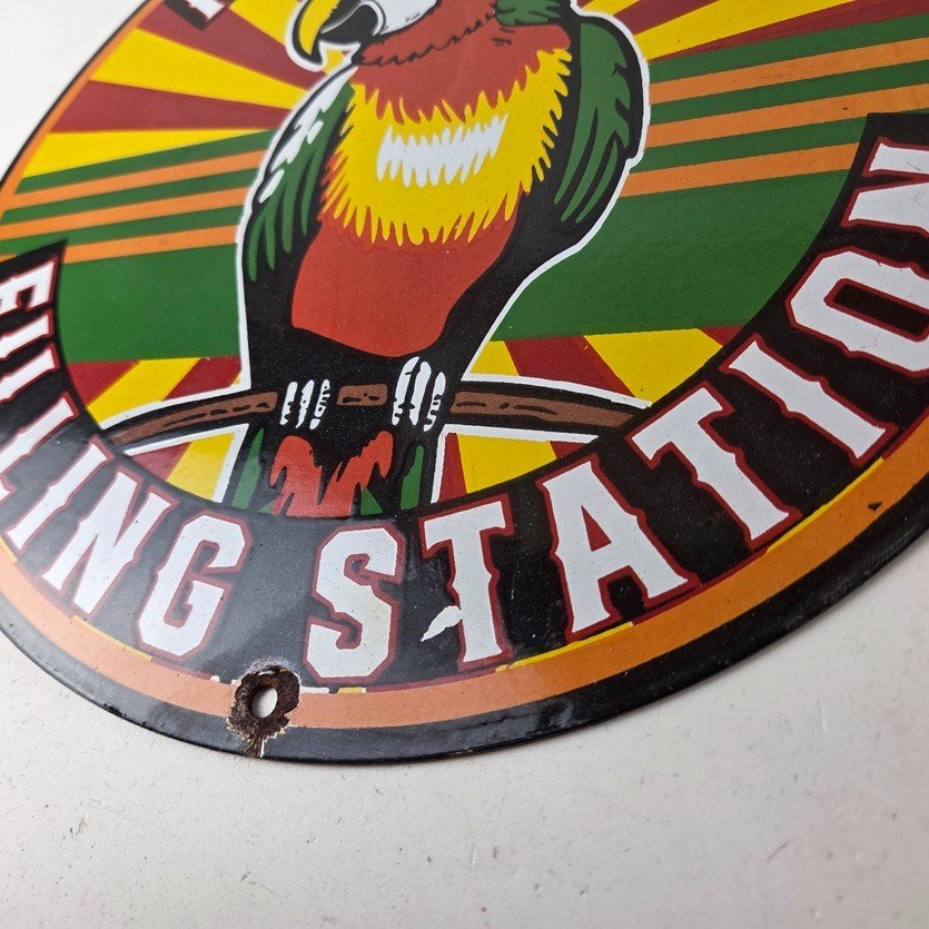 Vintage Polly Motor Oil Sign - Porcelain Advertisement Gasoline Pump Sign - Image 14