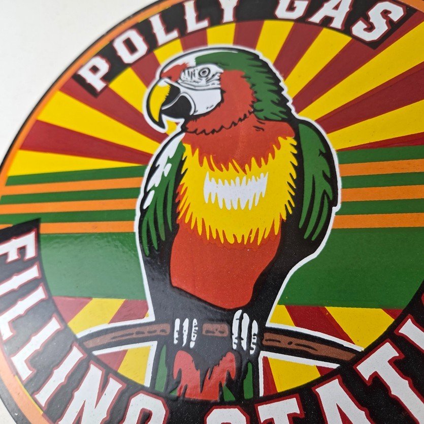 Vintage Polly Motor Oil Sign - Porcelain Advertisement Gasoline Pump Sign - Image 4