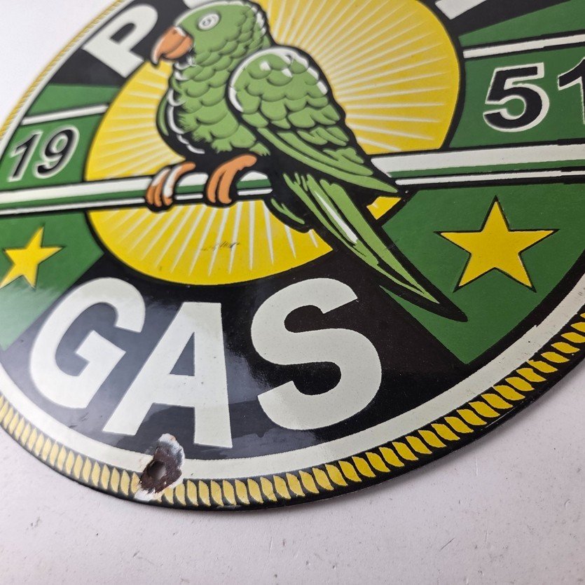 Vintage Polly Motor Oil Sign - Porcelain Advertisement Gasoline Pump Sign - Image 14