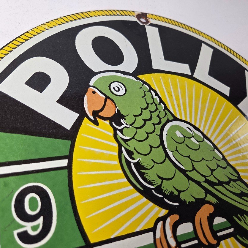 Vintage Polly Motor Oil Sign - Porcelain Advertisement Gasoline Pump Sign - Image 5
