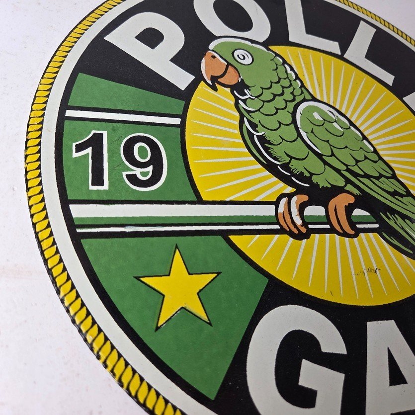 Vintage Polly Motor Oil Sign - Porcelain Advertisement Gasoline Pump Sign - Image 6