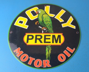 Vintage Polly Motor Oil Sign Porcelain Premium Gasoline Pump Plate Sign 305854820029