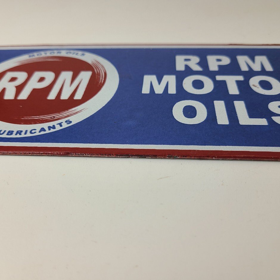 Vintage RPM Motor Oil Sign - Gas Service Station Pump Porcelain Sign - Image 11