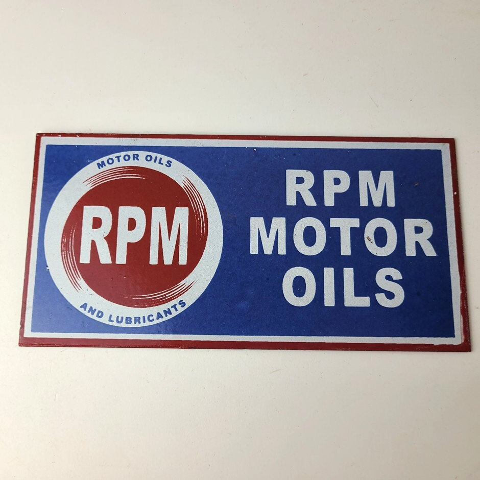 Vintage RPM Motor Oil Sign - Gas Service Station Pump Porcelain Sign - Image 12