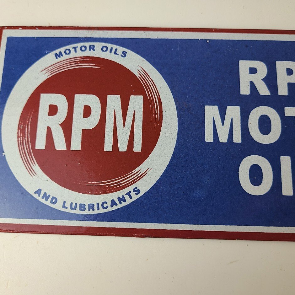 Vintage RPM Motor Oil Sign - Gas Service Station Pump Porcelain Sign - Image 3