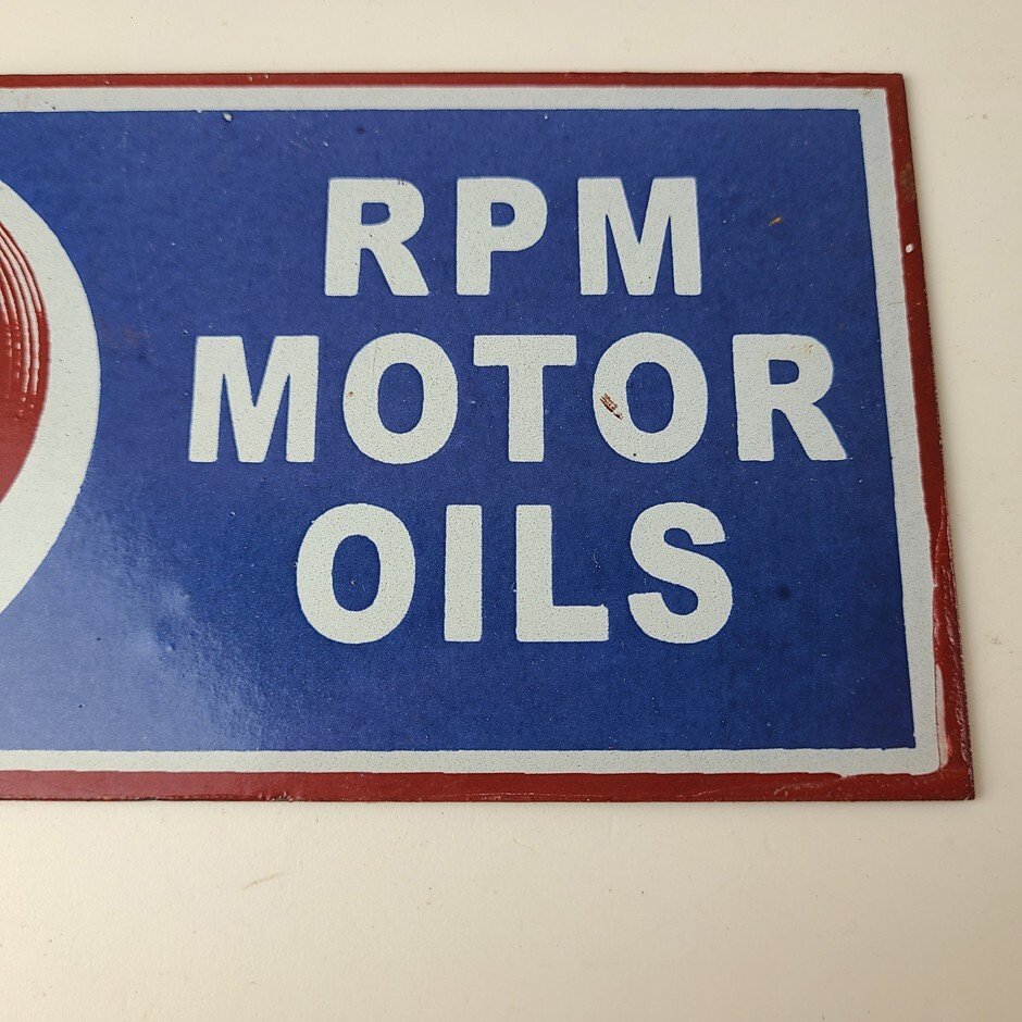 Vintage RPM Motor Oil Sign - Gas Service Station Pump Porcelain Sign - Image 4