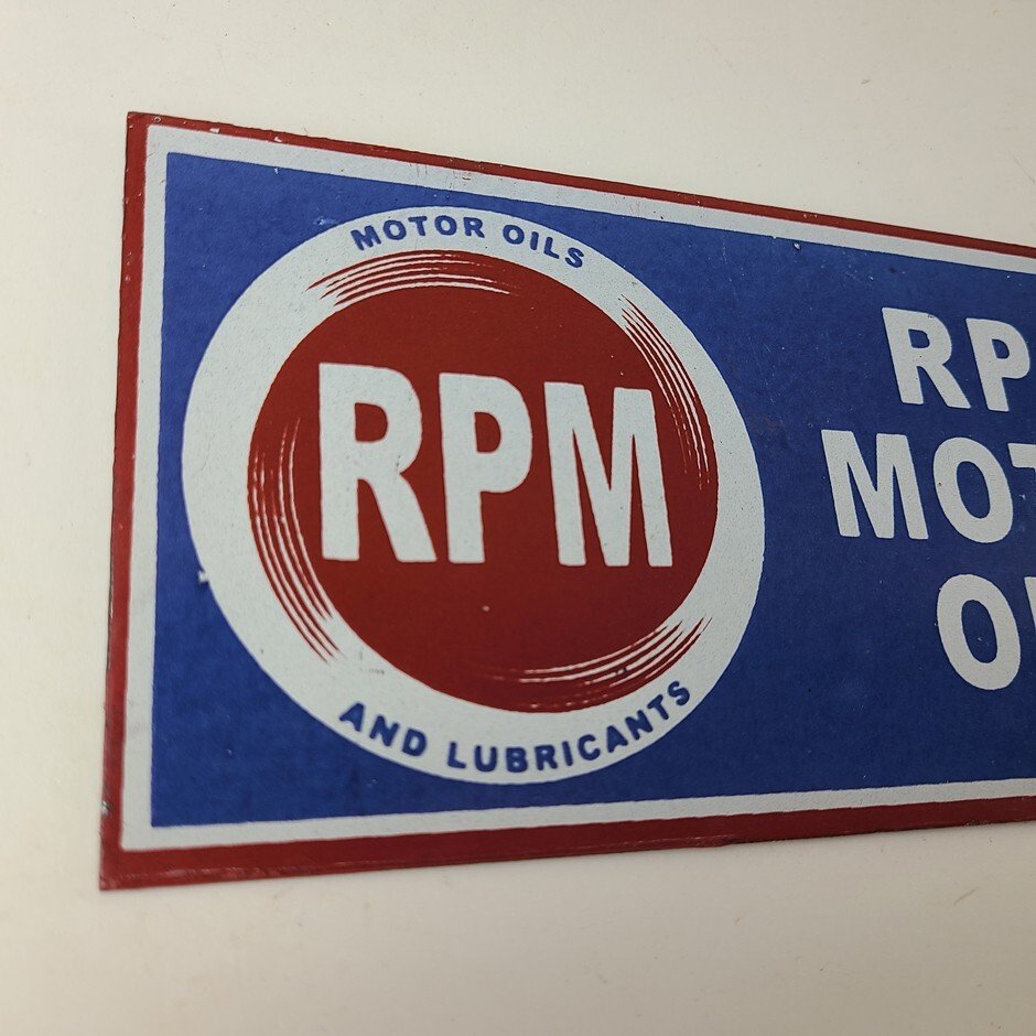 Vintage RPM Motor Oil Sign - Gas Service Station Pump Porcelain Sign - Image 5