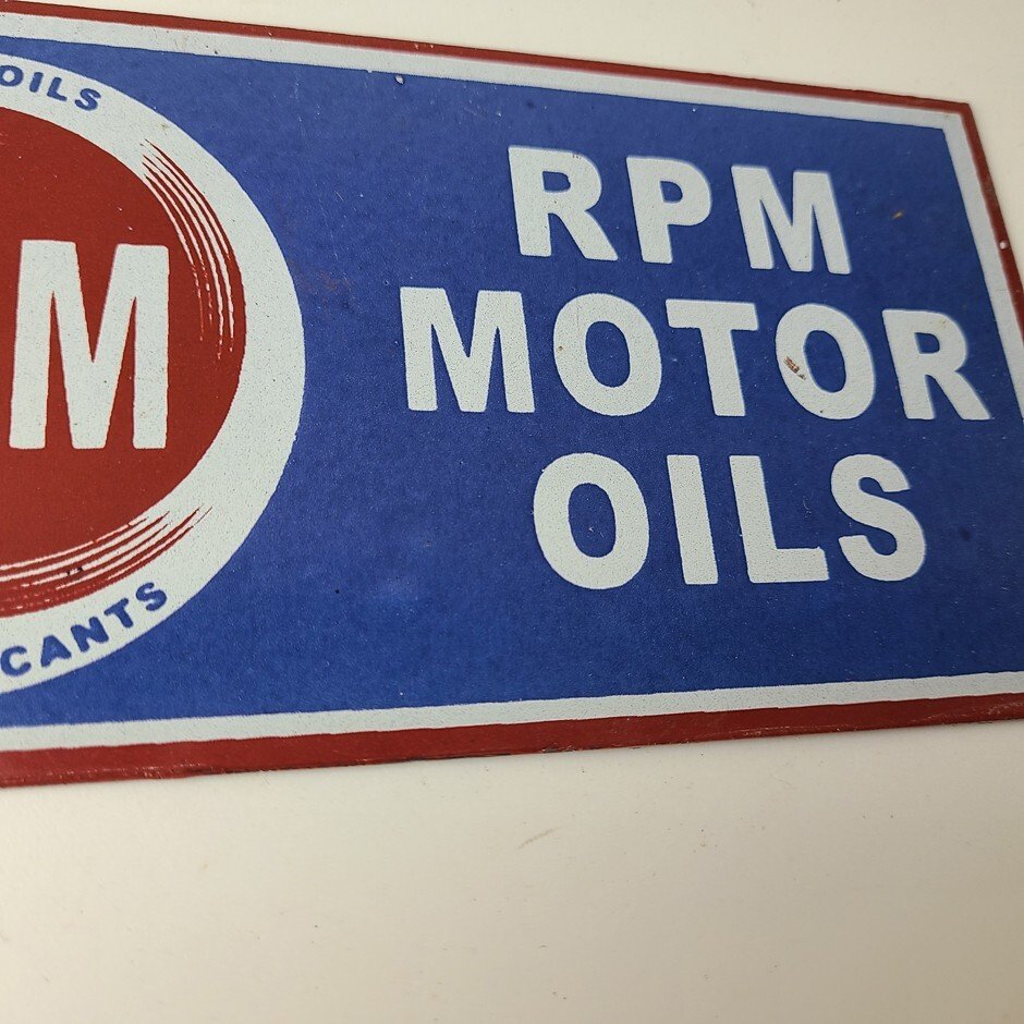 Vintage RPM Motor Oil Sign - Gas Service Station Pump Porcelain Sign - Image 7