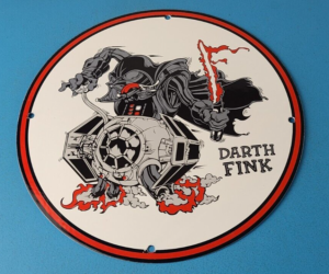 Vintage Rat Fink Porcelain Sign Star Wars Darth Hot Rod Gas Pump Plate Sign 305905671489