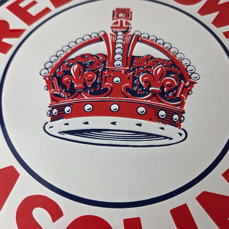 Vintage Red Crown Gasoline Sign - Porcelain Service Station Gas Pump Sign - Image 4