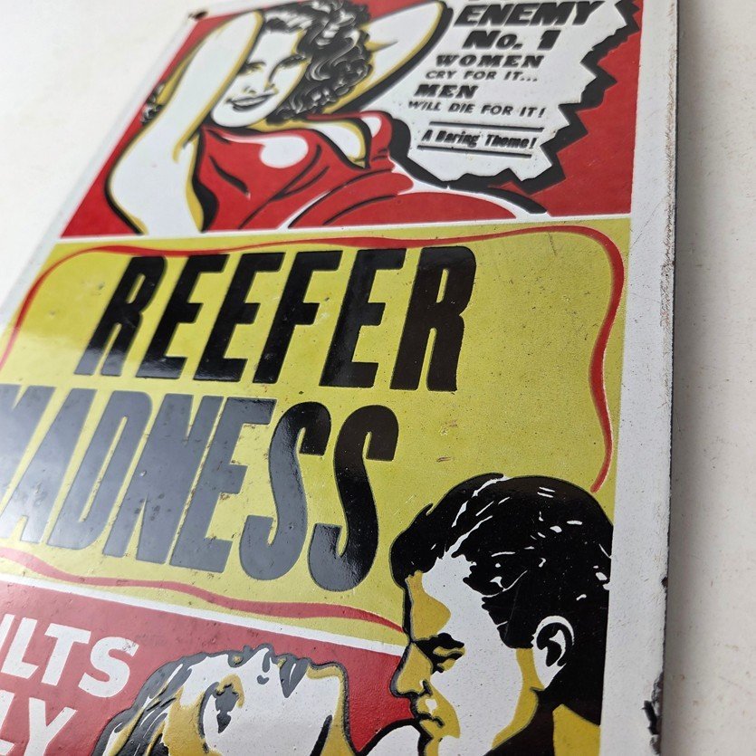 Vintage Reefer Madness Porcelain Sign - Adults Only Propaganda Sign - Image 13