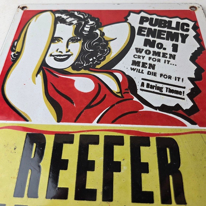 Vintage Reefer Madness Porcelain Sign - Adults Only Propaganda Sign - Image 3