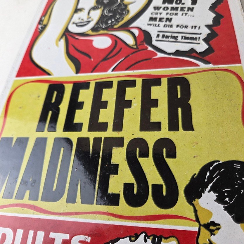 Vintage Reefer Madness Porcelain Sign - Adults Only Propaganda Sign - Image 4