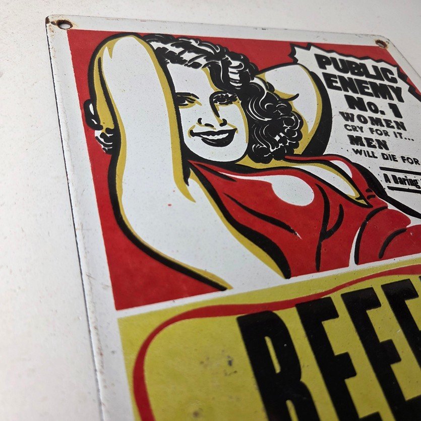 Vintage Reefer Madness Porcelain Sign - Adults Only Propaganda Sign - Image 5