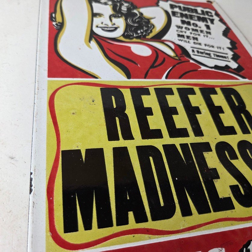 Vintage Reefer Madness Porcelain Sign - Adults Only Propaganda Sign - Image 6