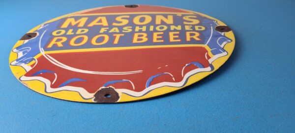 Vintage Root Beer Sign Masons Old Fashioned Beverage Piggly Gas Oil Pump Sign 305767090749 10