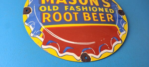 Vintage Root Beer Sign Masons Old Fashioned Beverage Piggly Gas Oil Pump Sign 305767090749 6