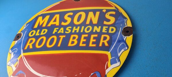 Vintage Root Beer Sign Masons Old Fashioned Beverage Piggly Gas Oil Pump Sign 305767090749 8