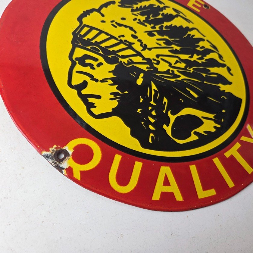 Vintage Savage Arms Sign - Quality Porcelain Service Gun Ammo Gas Oil Pump Sign - Image 11