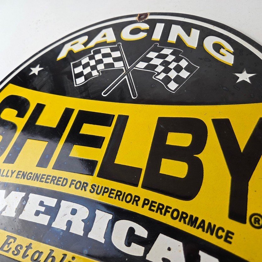 Vintage Shelby Porcelain Sign - American Shelby Service Gas Pump Racing Sign - Image 12