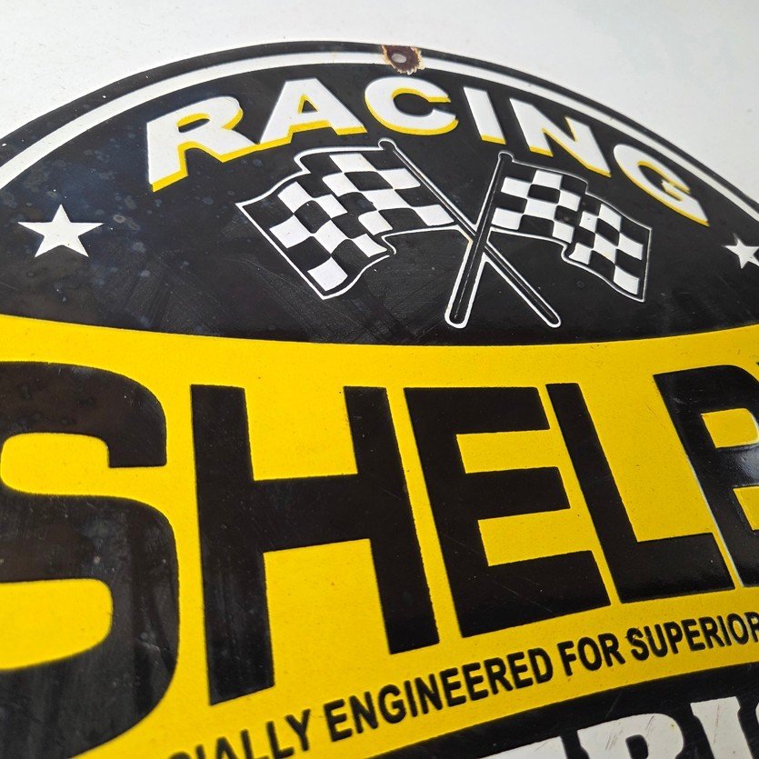 Vintage Shelby Porcelain Sign - American Shelby Service Gas Pump Racing Sign - Image 5