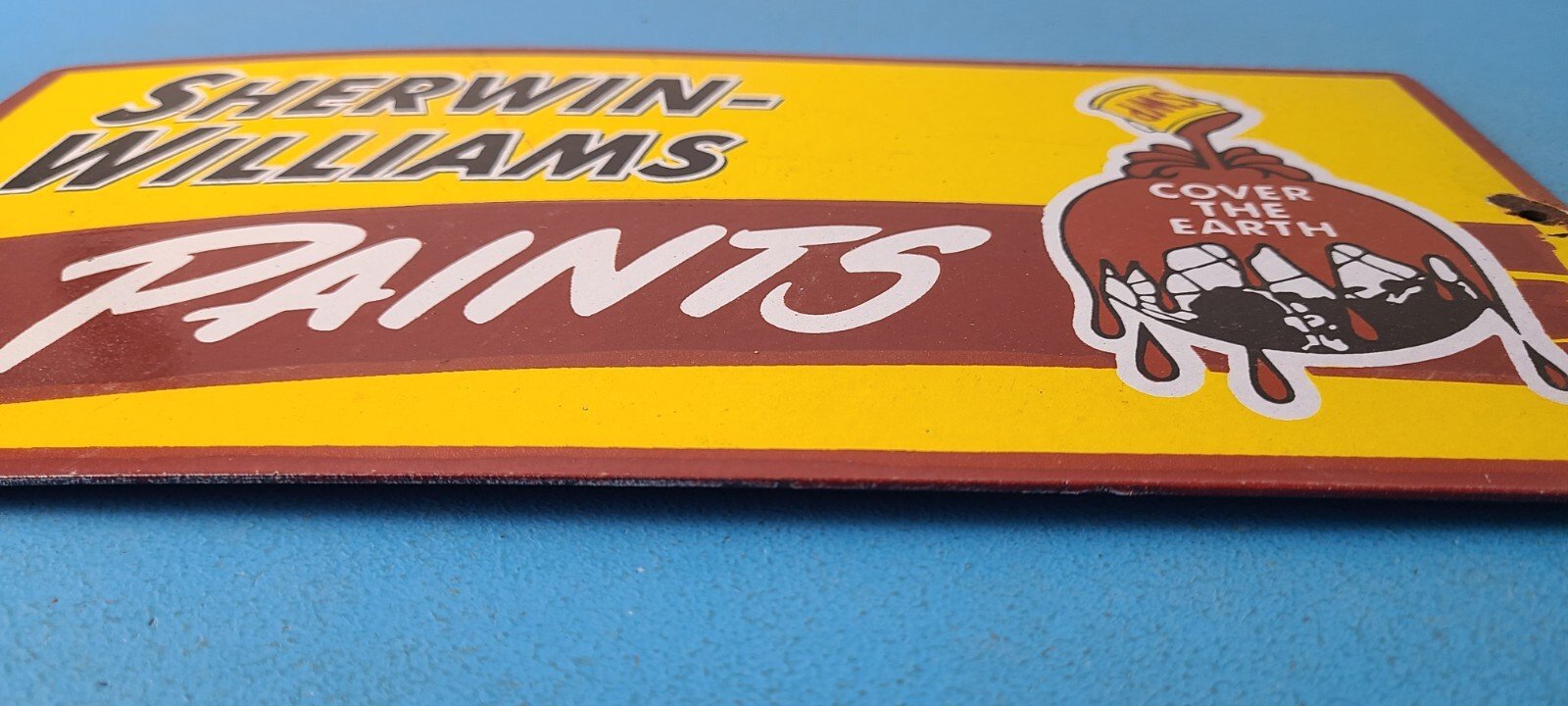 Vintage Sherwin Williams Sign - Custom Paints Porcelain Gas Oil Pump Sign - Image 11