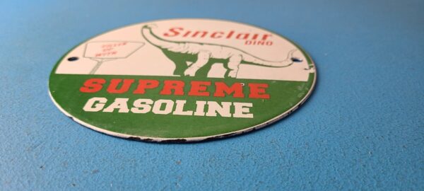 Vintage Sinclair Gasoline Sign Supreme Gas Pump Porcelain Sign 305755500209 10