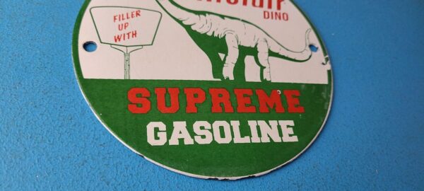 Vintage Sinclair Gasoline Sign Supreme Gas Pump Porcelain Sign 305755500209 6