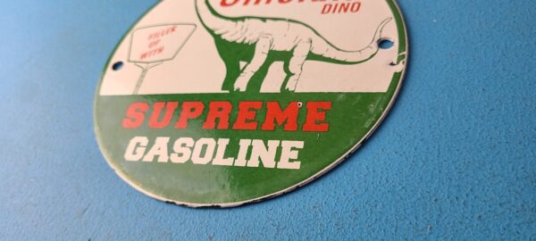 Vintage Sinclair Gasoline Sign Supreme Gas Pump Porcelain Sign 305755500209 9