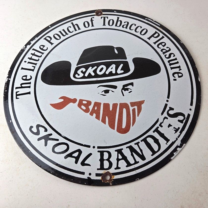 Vintage Skoal Sign - Tobacco Chew Gas Pump Display Porcelain Ad Sign - Image 15