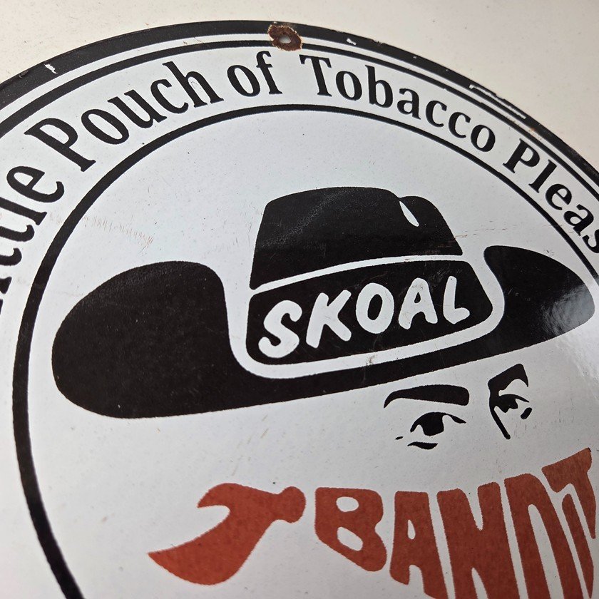 Vintage Skoal Sign - Tobacco Chew Gas Pump Display Porcelain Ad Sign - Image 5
