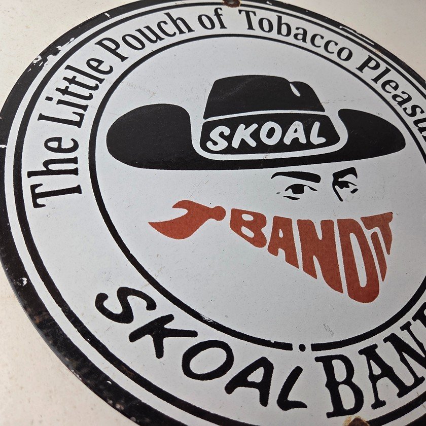 Vintage Skoal Sign - Tobacco Chew Gas Pump Display Porcelain Ad Sign - Image 6