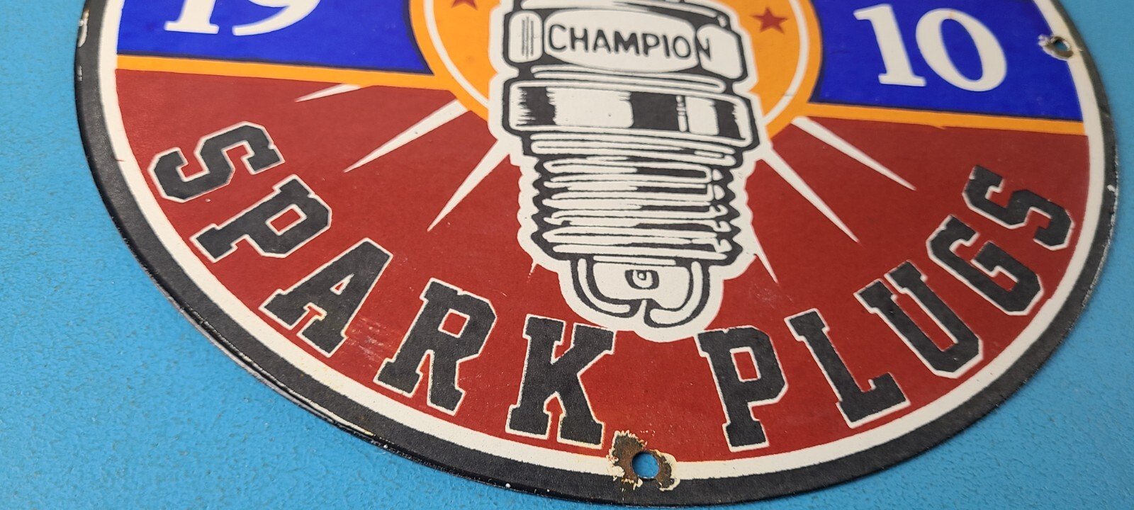 Vintage Spark Plugs Sign - Mechanic Automotive Garage Shop Gas Pump Service Sign - Image 7